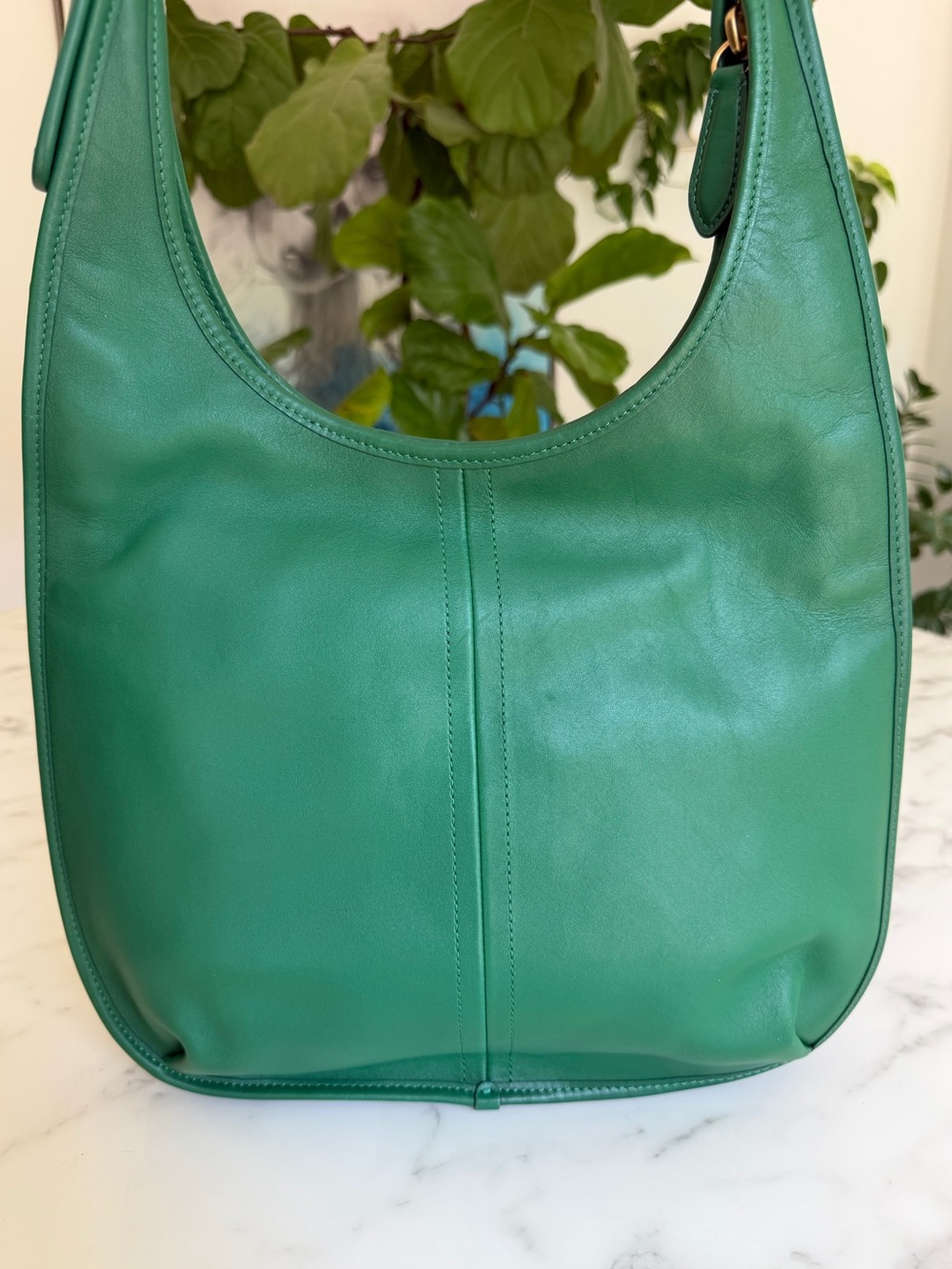 COACH Originals Large Ergo Shoulder Bag 33 Green Glovetanned Leather Brass C2264 - Picture 4 of 16